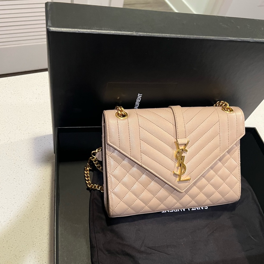 AUTHENTIC YSL ENVELOPE MEDIUM CHAIN BAG